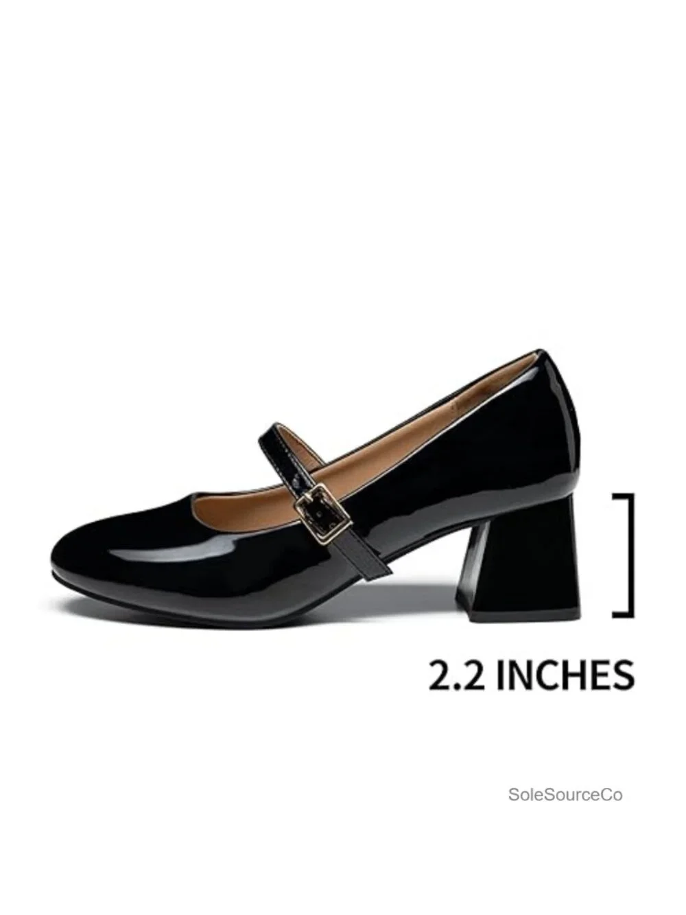 Mary Jane Heels for Women Chunky Block Heel Dress Shoes Patent Leather Pumps